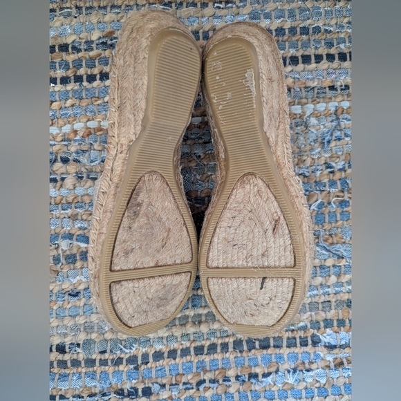 Hemp Rope Slingback Sandals 7.5 Espadrilles Beige Flats Neutral Loafers Summer B - Picture 9 of 9